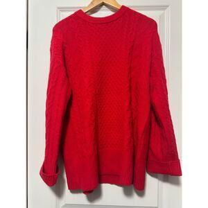 a new day Red Cable Knit Sweater Medium